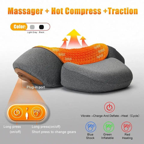 3 - in - 1 Neck Massager Pillow with Heat & Vibration. - 3sung llc