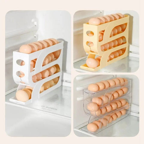 3/4 - Layer Automatic Egg Roller Rack for Kitchen Storage. - 3sung llc