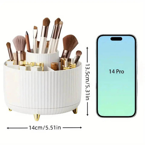 360° Rotating Makeup Organizer with 5 Compartments - 3sung llc