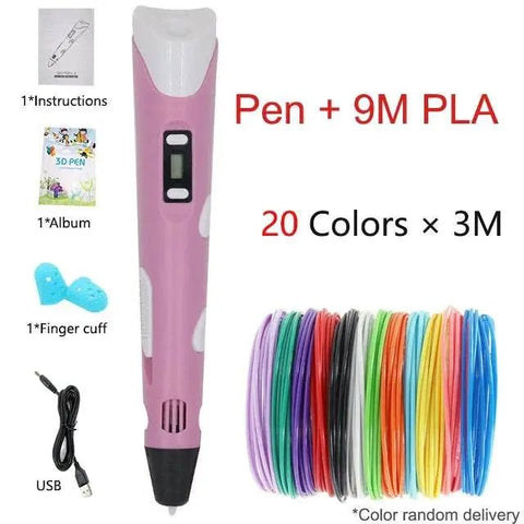 3D Printing Pen for Kids with LCD Screen & PLA Filament. - 3sung llc