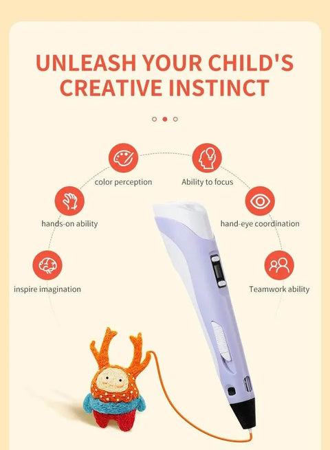 3D Printing Pen for Kids with LCD Screen & PLA Filament. - 3sung llc