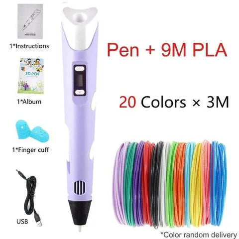 3D Printing Pen for Kids with LCD Screen & PLA Filament. - 3sung llc
