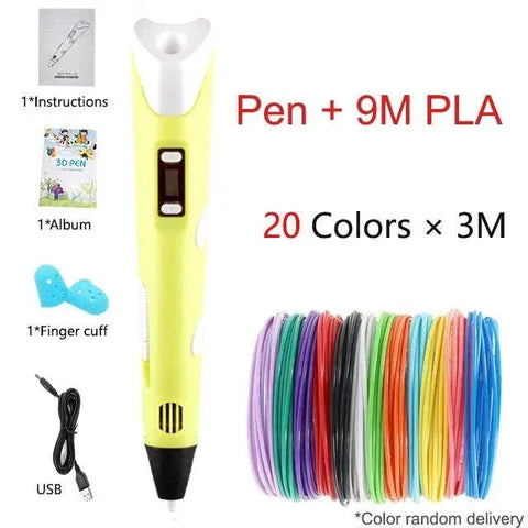 3D Printing Pen for Kids with LCD Screen & PLA Filament. - 3sung llc
