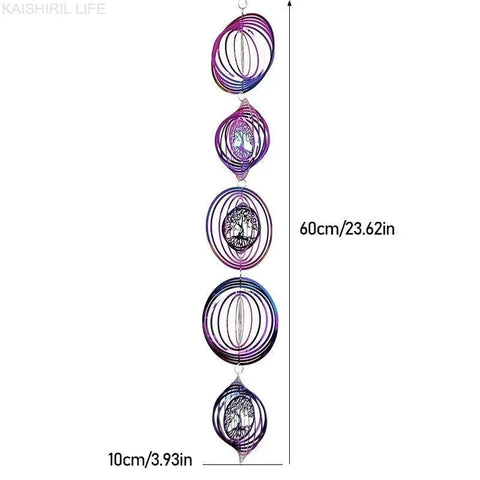 3D Rotating Tree of Life Wind Chime & Spinner. - 3sung llc