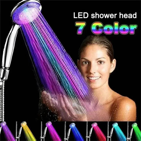 7 - Color LED Rainfall Shower Head with Water - Saving Spray. - 3sung llc