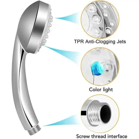 7 - Color LED Rainfall Shower Head with Water - Saving Spray. - 3sung llc