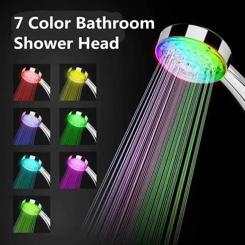 7 - Color LED Rainfall Shower Head with Water - Saving Spray. - 3sung llc