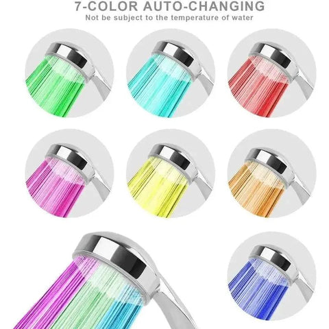 7 - Color LED Rainfall Shower Head with Water - Saving Spray. - 3sung llc