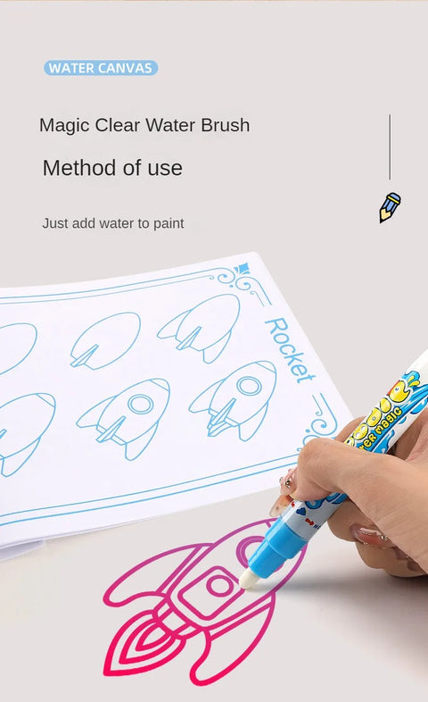 Magic Water Drawing Mat Reusable Doodle Painting Board with Pens Montessori Educational Toys for Kids Halloween Christmas Gift - 3sung llc