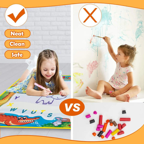 Magic Water Drawing Mat Reusable Doodle Painting Board with Pens Montessori Educational Toys for Kids Halloween Christmas Gift - 3sung llc