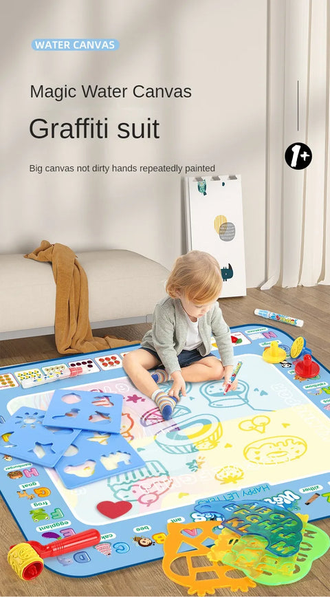 Magic Water Drawing Mat Reusable Doodle Painting Board with Pens Montessori Educational Toys for Kids Halloween Christmas Gift - 3sung llc