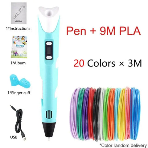 3D Printing Pen for Kids with LCD Screen & PLA Filament. - 3sung llc