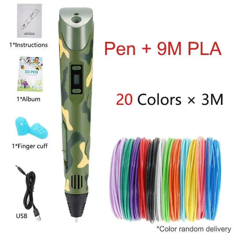 3D Printing Pen for Kids with LCD Screen & PLA Filament. - 3sung llc
