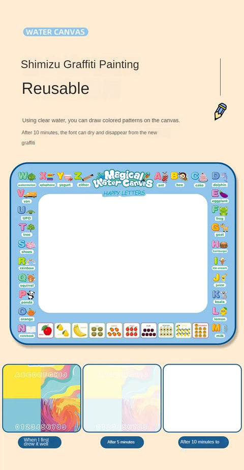 Magic Water Drawing Mat Reusable Doodle Painting Board with Pens Montessori Educational Toys for Kids Halloween Christmas Gift - 3sung llc