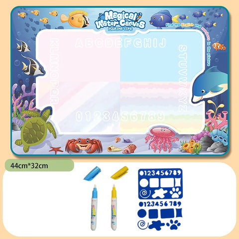 Magic Water Drawing Mat Reusable Doodle Painting Board with Pens Montessori Educational Toys for Kids Halloween Christmas Gift - 3sung llc