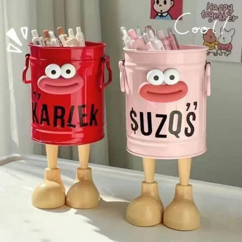 Cartoon Pen Holder with Random Letter Stickers. - 3sung llc