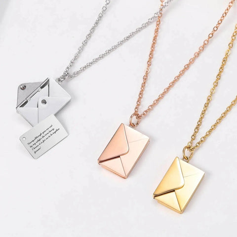 Customized Love Letter Envelope Necklace - Stainless Steel Jewelry. - 3sung llc