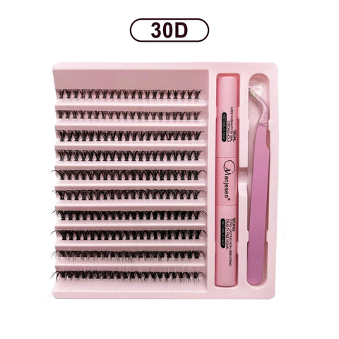 DIY Lash Extension Kit with 200 Clusters, Bond & Seal. - 3sung llc