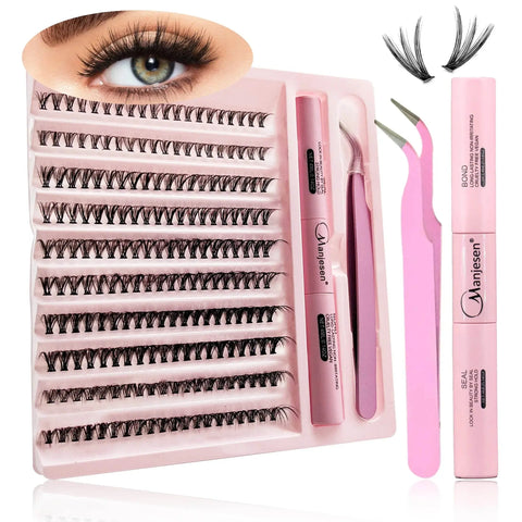 DIY Lash Extension Kit with 200 Clusters, Bond & Seal. - 3sung llc