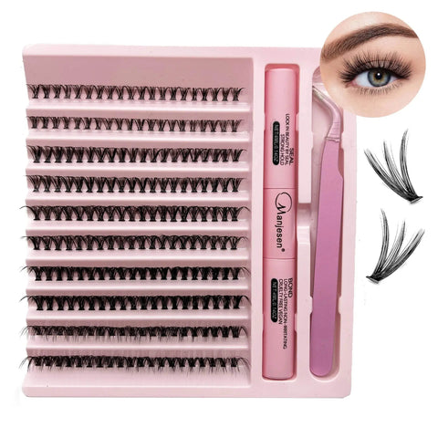 DIY Lash Extension Kit with 200 Clusters, Bond & Seal. - 3sung llc