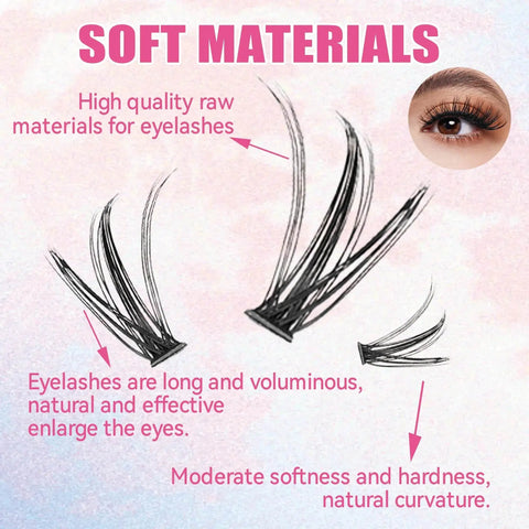 DIY Lash Extension Kit with 200 Clusters, Bond & Seal. - 3sung llc