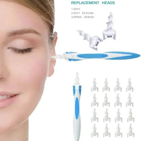 Ear Wax Remover Tool with 16 Silicone Replacement Tips. - 3sung llc