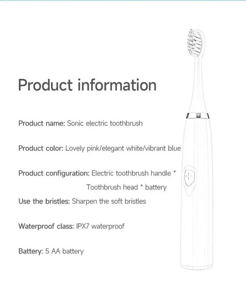 Electric Toothbrush for Adults with Soft DuPont Bristles - 3sung llc