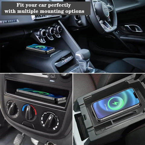 Fast Wireless Car Charger with Silicone Pad for iPhone & Samsung. - 3sung llc