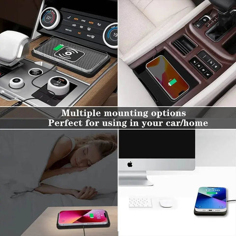 Fast Wireless Car Charger with Silicone Pad for iPhone & Samsung. - 3sung llc