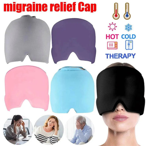 Gel Ice Migraine Relief Cap with Eye Mask for Cold Therapy. - 3sung llc