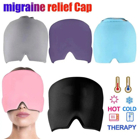 Gel Ice Migraine Relief Cap with Eye Mask for Cold Therapy. - 3sung llc