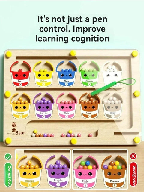 Magnetic Maze Ball Puzzle for Toddler Concentration & Logic Training. - 3sung llc