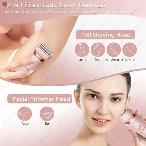 Painless Facial & Bikini Hair Trimmer for Women - Waterproof. - 3sung llc
