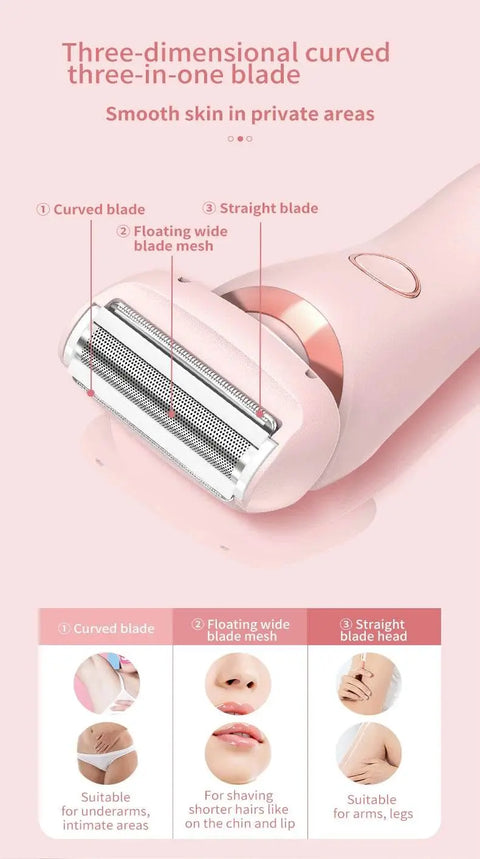 Painless Facial & Bikini Hair Trimmer for Women - Waterproof. - 3sung llc