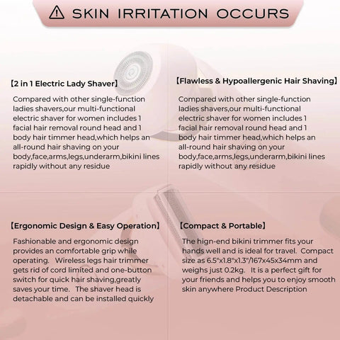 Painless Facial & Bikini Hair Trimmer for Women - Waterproof. - 3sung llc