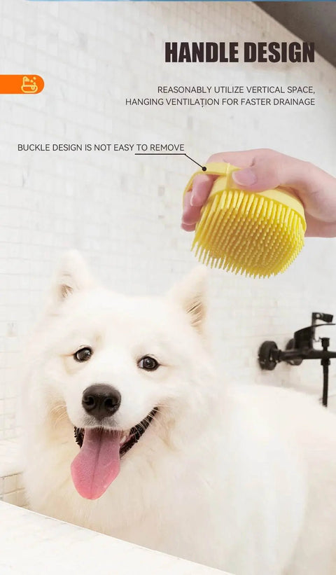 Pet Bath Brush with Shampoo Dispenser for Dogs & Cats. - 3sung llc