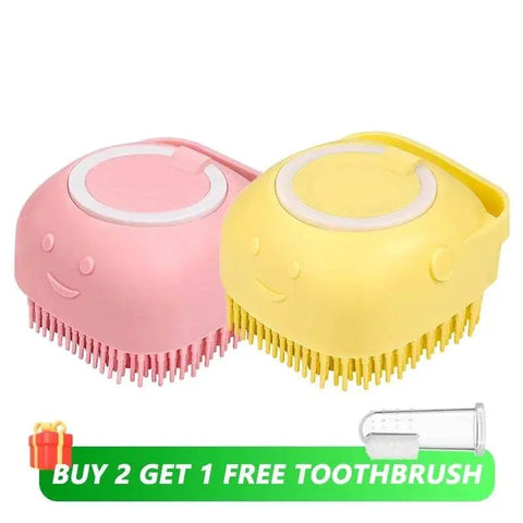 Pet Bath Brush with Shampoo Dispenser for Dogs & Cats. - 3sung llc