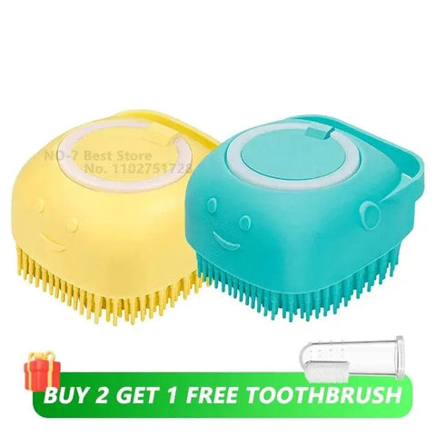 Pet Bath Brush with Shampoo Dispenser for Dogs & Cats. - 3sung llc
