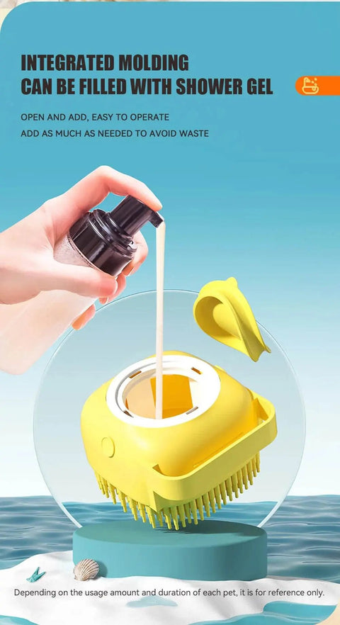 Pet Bath Brush with Shampoo Dispenser for Dogs & Cats. - 3sung llc
