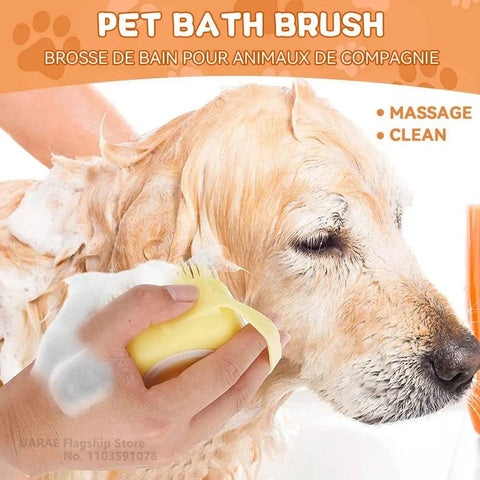 Pet Bath Brush with Shampoo Dispenser for Dogs & Cats. - 3sung llc