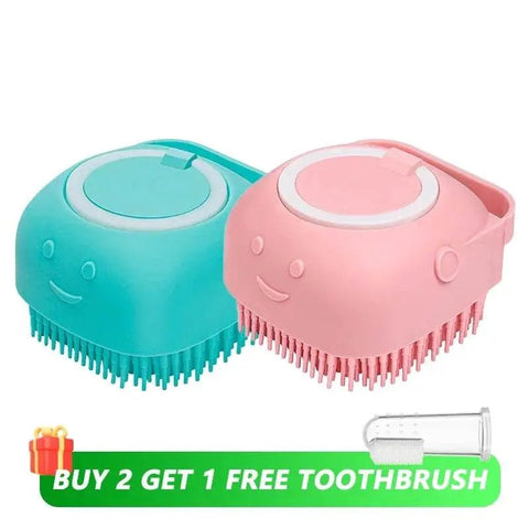 Pet Bath Brush with Shampoo Dispenser for Dogs & Cats. - 3sung llc