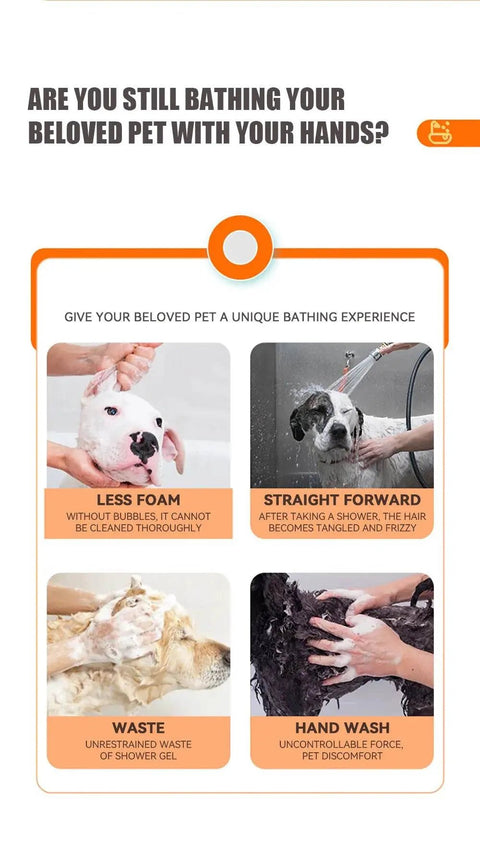 Pet Bath Brush with Shampoo Dispenser for Dogs & Cats. - 3sung llc