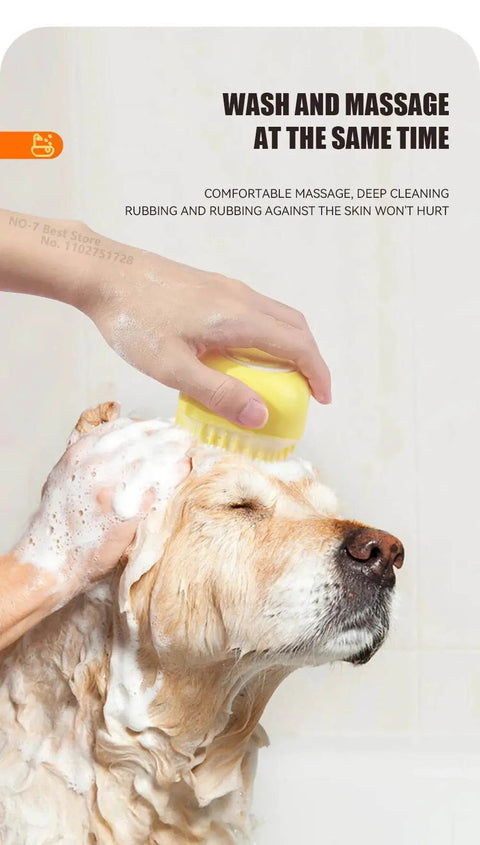 Pet Bath Brush with Shampoo Dispenser for Dogs & Cats. - 3sung llc