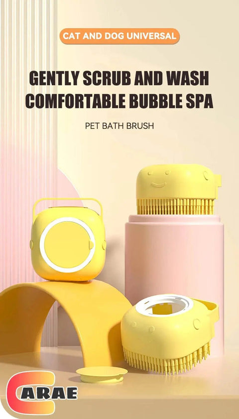 Pet Bath Brush with Shampoo Dispenser for Dogs & Cats. - 3sung llc