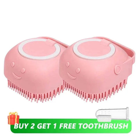 Pet Bath Brush with Shampoo Dispenser for Dogs & Cats. - 3sung llc