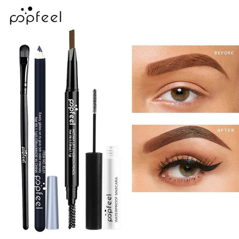 POPFEEL Eye Makeup Set - Palette, Eyeliner, Mascara & Brow Pencil. - 3sung llc