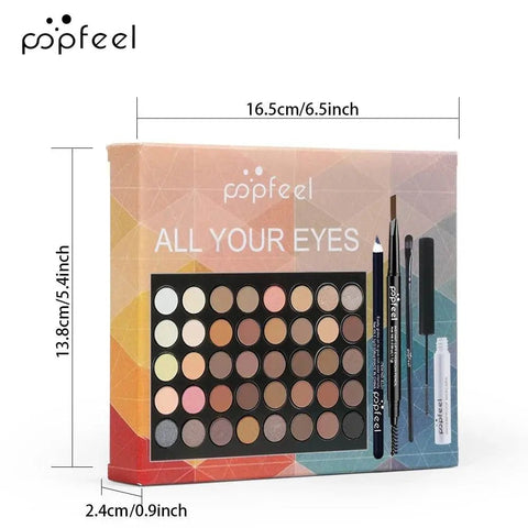 POPFEEL Eye Makeup Set - Palette, Eyeliner, Mascara & Brow Pencil. - 3sung llc