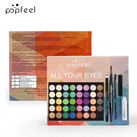 POPFEEL Eye Makeup Set - Palette, Eyeliner, Mascara & Brow Pencil. - 3sung llc