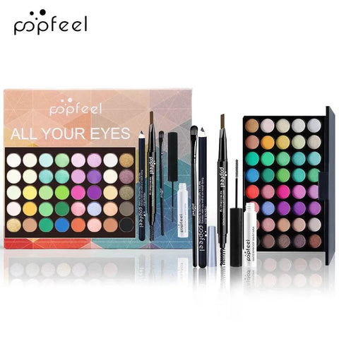 POPFEEL Eye Makeup Set - Palette, Eyeliner, Mascara & Brow Pencil. - 3sung llc