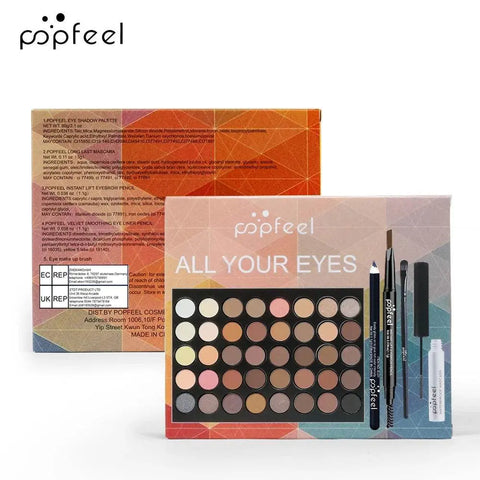 POPFEEL Eye Makeup Set - Palette, Eyeliner, Mascara & Brow Pencil. - 3sung llc
